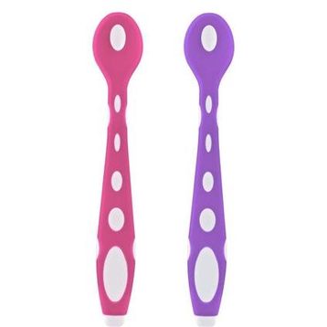 Babyjem 563 Pembe Mor Silikon Mama Kaşığı