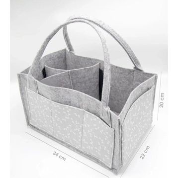 Babyjem 772 Keçe Gri Çiçek Anne Bebek Bakım Çantası