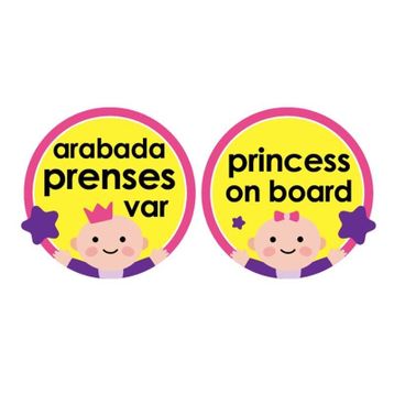 BabyJem Araba Pembe Cam Yazısı