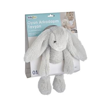 Babyjem Uyku Arkadaşım 35 cm Oturabilen Gri Tavşan