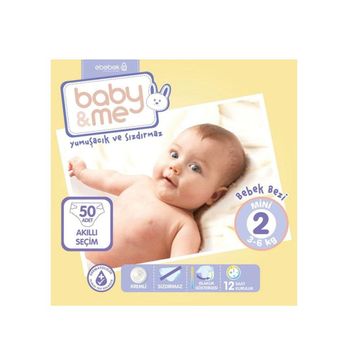 Baby&Me No:2 Mini 50 Adet Bebek Bezi