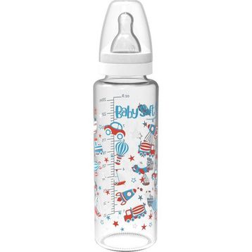 Babysoft 572 250 ml Beyaz Cam Desenli Biberon