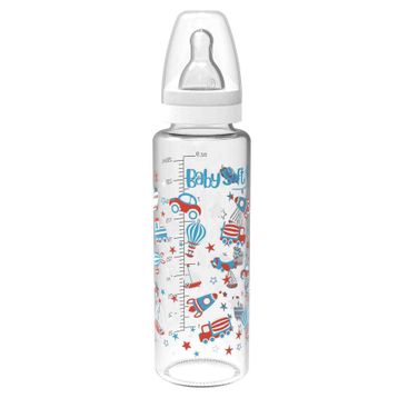Babysoft 572 250 ml Beyaz Cam Desenli Biberon