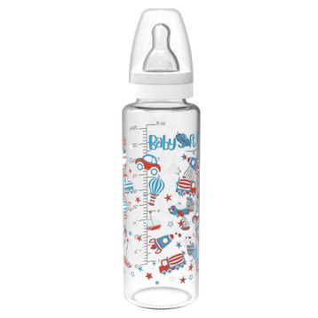 Babysoft 572 250 ml Beyaz Cam Desenli Biberon