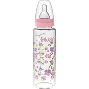 Babysoft 572 250 ml Pembe Cam Desenli Biberon