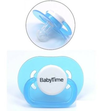 BabyTime 18+ Ay Silikon Kiraz Uçlu Akide Gövdeli Emzik Mavi