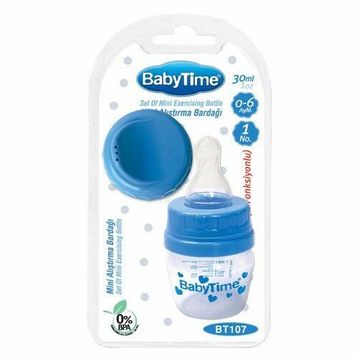 Babytime BT107 30 ml 0-6 Ay Mavi Mini Alıştırma PP Bardağı
