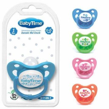 Babytime BT128-1 No:1 0-6 Ay Damaklı Mat Emzik