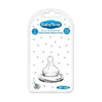 Babytime BT137B 0-6 Ay Silikon Emzik Beyaz