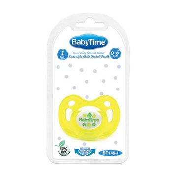 Babytime BT149-1 Kiraz Uçlu 0-6 Ay Sarı Silikon Emzik