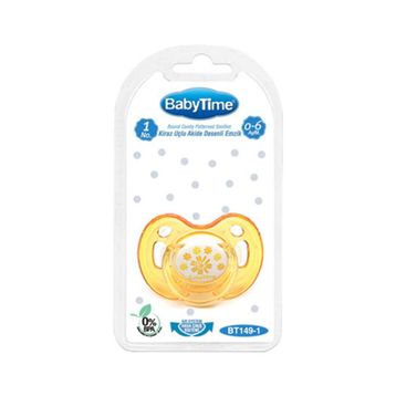 Babytime BT149-1 Kiraz Uçlu 0-6 Ay Turuncu Silikon Emzik