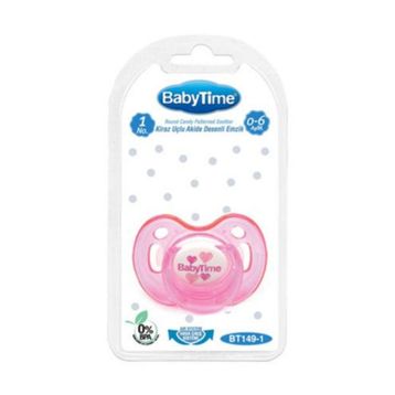 Babytime BT149-1 / PMB 0-6 Ay Pembe Baby Time Kiraz Uçlu Silikon Emzik