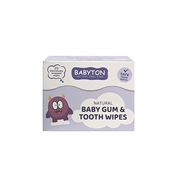Babyton Natural Baby Gum Tooth Wipes Bebekler İçin 25 Adet Diş ve Damak Temizleme Mendili