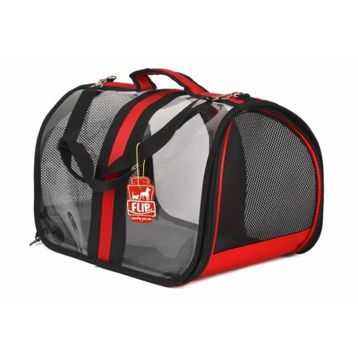 Bacco Milano Şeffaf Kırmızı 28x44x28 cm Kedi Taşıma Çantası