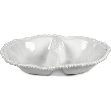 Baci Milano Joke Table Kitchen Melamin 2'li Bölmeli Beyaz Tabak