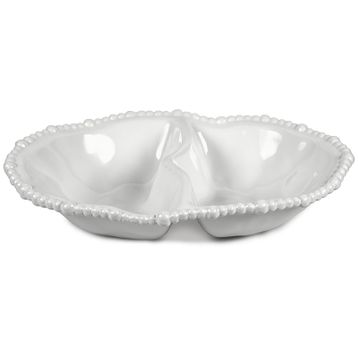 Baci Milano Joke Table Kitchen Melamin 2'li Bölmeli Beyaz Tabak