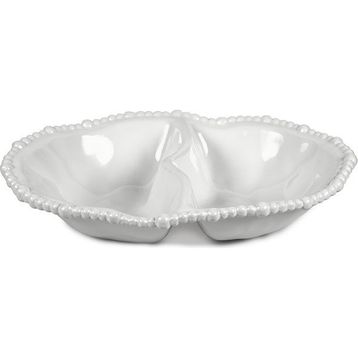Baci Milano Joke Table Kitchen Melamin 2'li Bölmeli Beyaz Tabak
