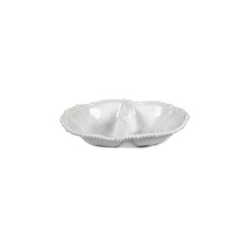 Baci Milano Joke Table Kitchen Melamin 2'li Bölmeli Beyaz Tabak