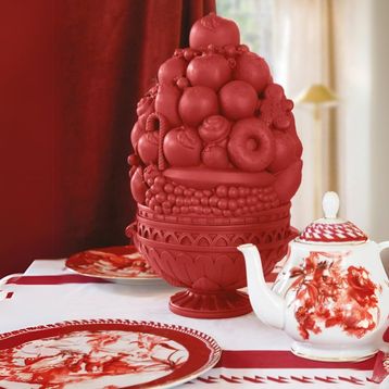 Baci Milano Le Rouge 24x28 cm Kırmızı Dekoratif Meyve Sepeti