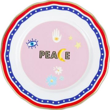 Baci Milano Mamma Mia 22 CM Peace Yazılı Tabak