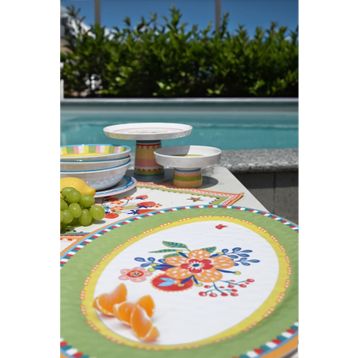 Baci Milano Mamma Mia 50x35 cm Çiçek Desenli Oval Servis Tabağı
