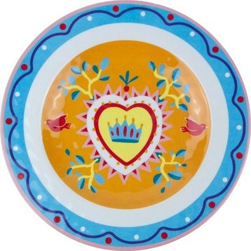 Baci Milano Mamma Mia 6'lı 21,5 CM Kalp Desenli Tabak Seti