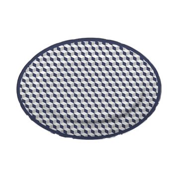 Baci Milano Versailles 26x36 cm Mavi Porselen Oval Servis Tabağı
