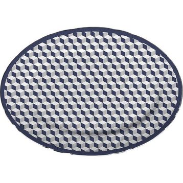 Baci Milano Versailles 26x36 cm Mavi Porselen Oval Servis Tabağı