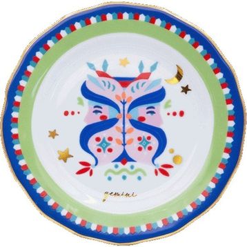 Baci Milano Zodiac Vibe 16 cm İkizler Burcu Pasta Tabağı