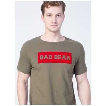 Bad Bear 22.01.07.013_Flog O Yaka Normal Kalıp Baskılı Haki Erkek T-Shirt