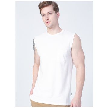 Bad Bear 22.01.23.002 Tribe Tank-Top Düz Yaka Normal Kalıp Düz Kırık Beyaz Erkek Atlet