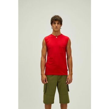 Bad Bear 22.01.23.002 Tribe Tank-Top Düz Yaka Normal Kalıp Düz Kırmızı Erkek Atlet