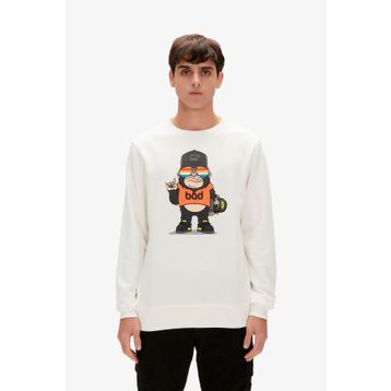 Bad Bear 23.02.12.014-C04 Funky Crewneck Erkek Beyaz Sweatshirt