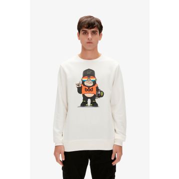 Bad Bear 23.02.12.014-C04 Funky Crewneck Erkek Beyaz Sweatshirt