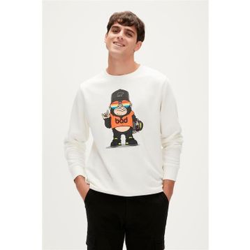 Bad Bear 23.02.12.014-C04 Funky Crewneck Erkek Beyaz Sweatshirt
