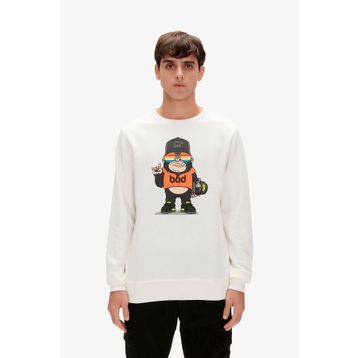 Bad Bear 23.02.12.014-C04 Funky Crewneck Erkek Beyaz Sweatshirt