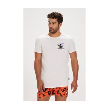 Bad Bear Bite Beyaz Baskılı Erkek T-shirt