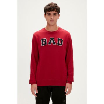 Bad Bear Convex Crewneck Bad Bordo Erkek Sweatshirt