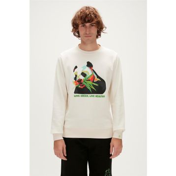 Bad Bear Re-Bamboo Crewneck Beyaz Erkek Sweatshirt