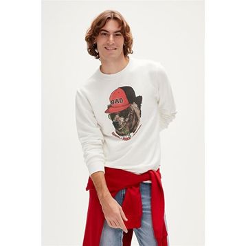 Bad Bear Rebel Crewneck Beyaz Erkek Sweatshirt