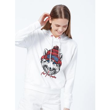 Bad Bear Snowfox Beyaz Kadın Sweatshirt