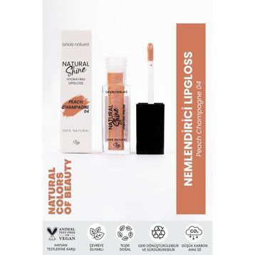 Bade Natural 04 Peach Champagne Nemlendirici Dudak Parlatıcısı