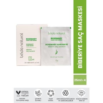 Bade Natural 25 ml 4 Adet Biberiye Besleyici ve Güçlendirici Saç Maskesi