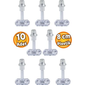 Badem10 10 Adet 8 cm Şeffaf Plastik Mobilya Kapı Arkası Durdurucu