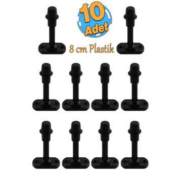 Badem10 10 Adet 8 cm Siyah Mobilya Kapı Arkası Durdurucu