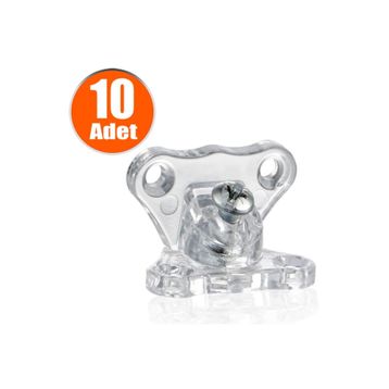 Badem10 10 Adet Açılı T Bağlantı Çektirme Şeffaf Plastik Köşe Birleştirme Kelebek