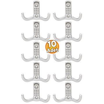 Badem10 10 Adet Portmanto Vestiyer Noktalı Duvar Metal Askı