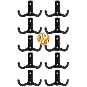 Badem10 10 Adet Portmanto Vestiyer Noktalı Duvar Metal Askı