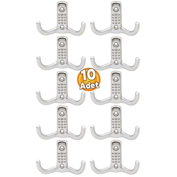 Badem10 10 Adet Portmanto Vestiyer Noktalı Duvar Metal Askı