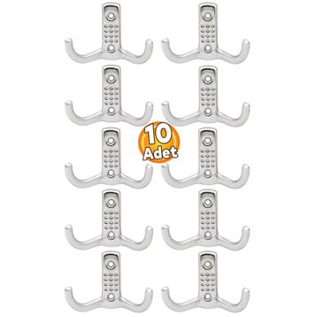 Badem10 10 Adet Portmanto Vestiyer Noktalı Duvar Metal Askı